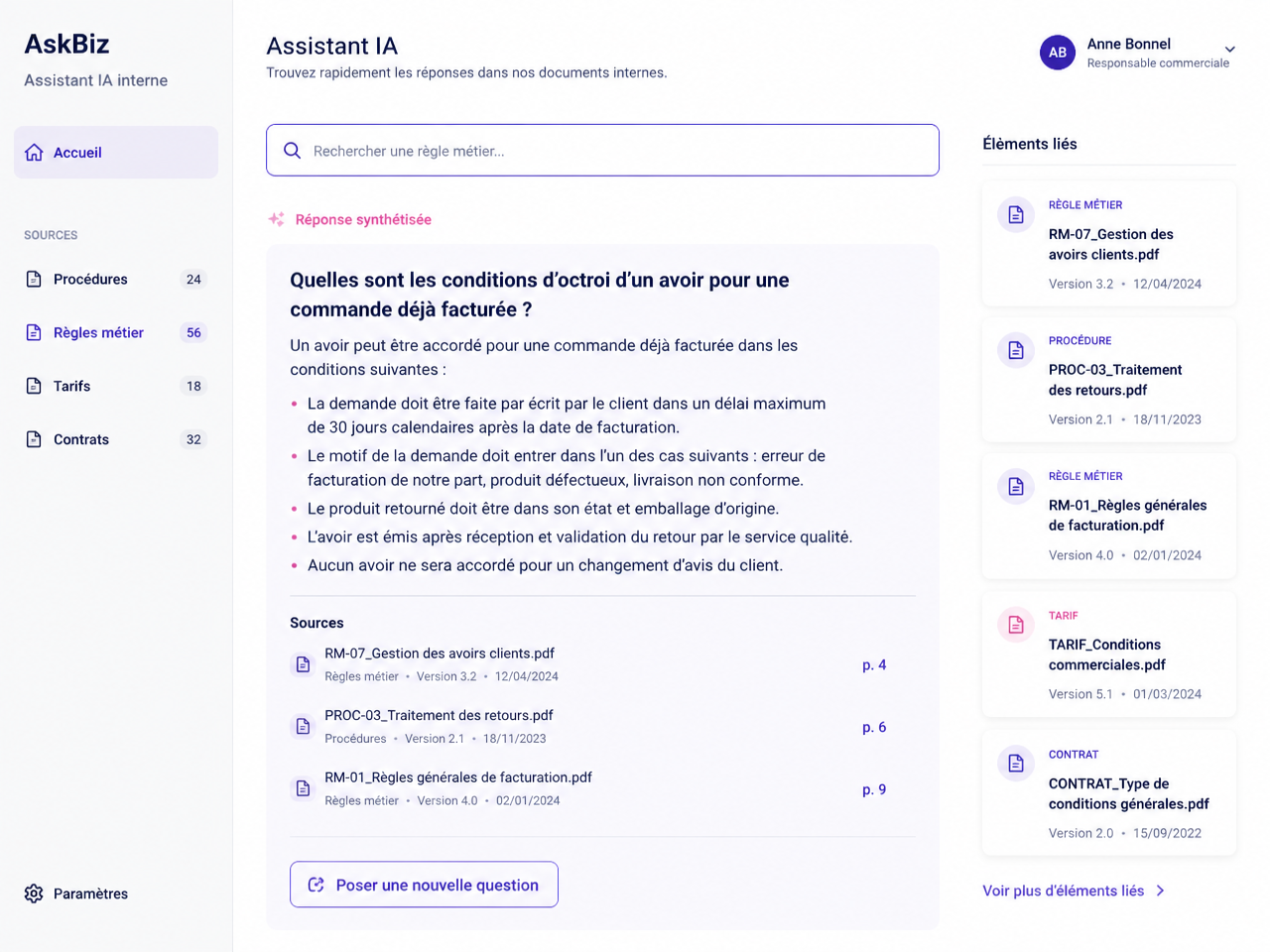 Assistant métier IA