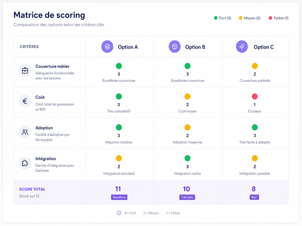 Matrice de cadrage ERP / TMS / WMS